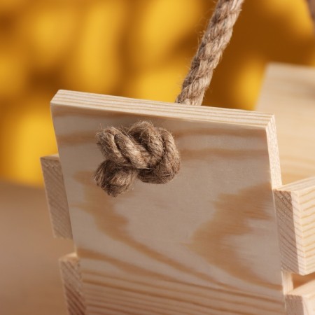 Kashpo wooden, "boat" 270*110*110. Handle- rope 8mm.-4