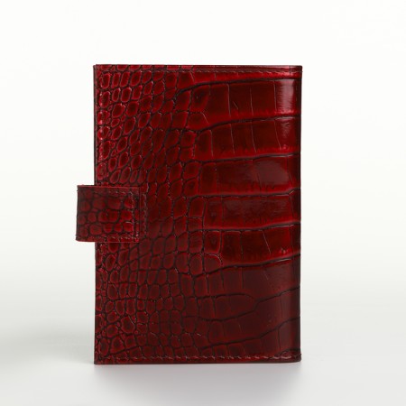 Cover for auto documents on the button, Textura, burgundy color-1