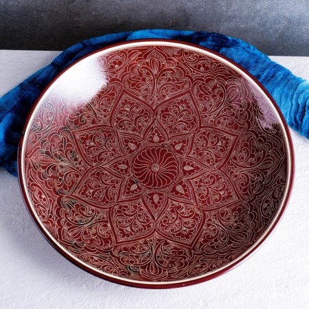 Largan Rishtan ceramics "Patterns", 42 cm, brown mix-1