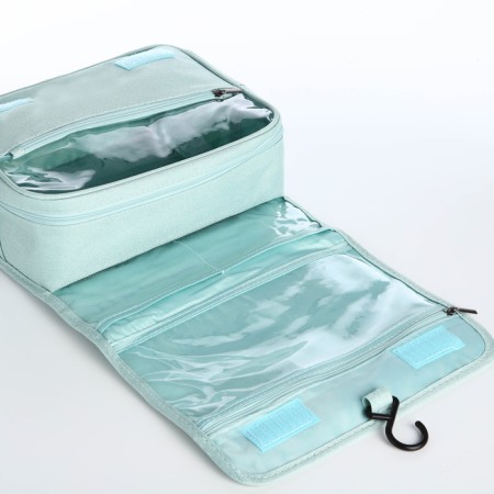 Cosmetic bag classic, 24*10*18, lightning departure, hook, mint-2