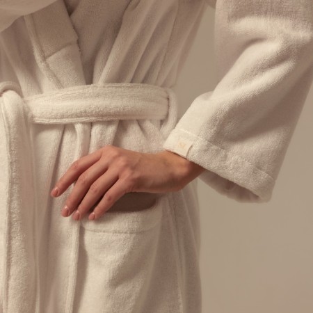 Frequency Female Women's bathrobe: Basic "Blanc de Blanc", size M, 100% cotton, 420 g/m2-1