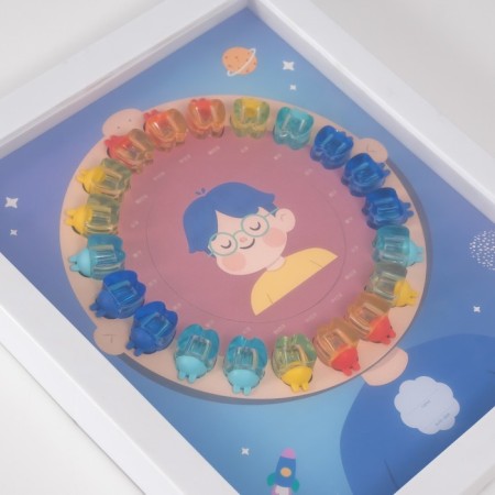 Photo frame plastic 9x9 cm "Dairy teeth" Blue 2x23x27 cm-2