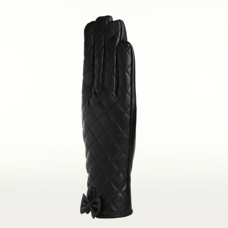 Gloves of wives 24*1*9 cm, leather claim, without insulation (c), dimensionless, rhombuses, black-3