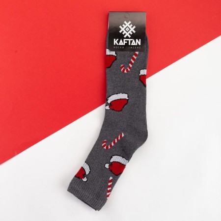 New Year's socks KAFTAN "New Year" size 41-44 (27-29 cm), color gray color-2