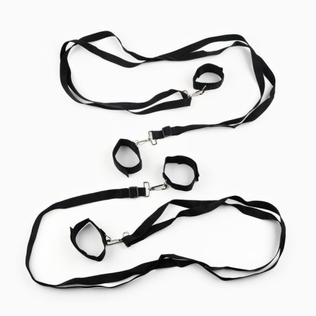 Set of bdsm oki-hips fixing belts for the bed are universal size, sling. black