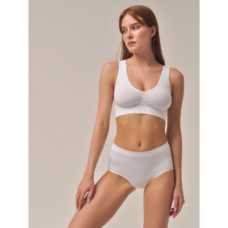 Female top with the effect "Push-AP" on the wide straps of Top Spalla Larga Push, size 44, white color-3
