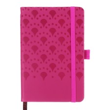 The diary is low, the A6 format, 100 sheets, a cage, the cover of the leatzers is pink, on the elastic band 10710