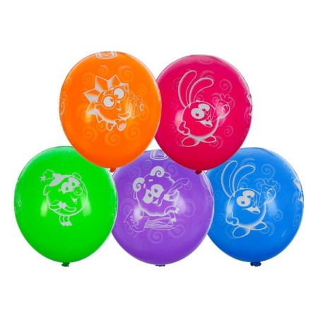 Latex ball 14 "Smeshariki", pastel, 5 tbsp. Figure, set 25 pcs. Mix