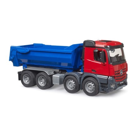 Bruder Mercedes dump truck, red color with blue-1