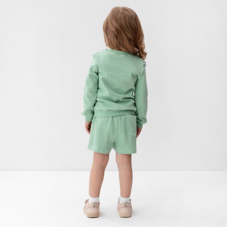 Kidsa (sweatshirt, shorts) minku, green color, height 116 cm-5