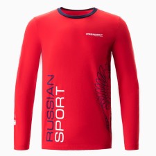 Лонгслив President Russian Sport, XS, красный, 100% хлопок, кул.гладь 150 г/м2