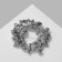 Brooch "Wreath" round, the color of the rainbow-white in silver