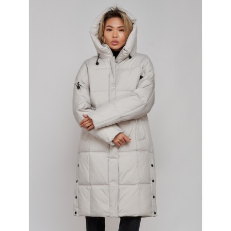 Coat insulated winter female, size 50, light-gray color-7