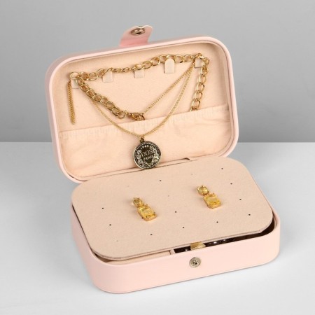 Organizer for storing jewelry "Portable box", 11 × 16 × 5 cm, pink color-1