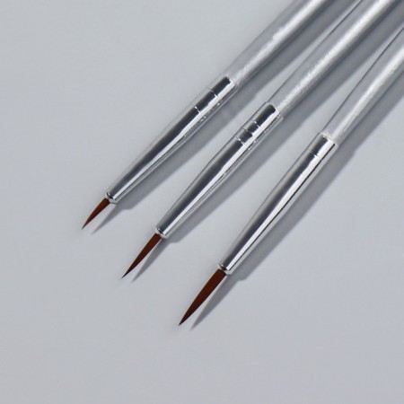 A set of hands for nail design, 3 pcs, 16.5 cm, in PVC - a tube, silver color-3