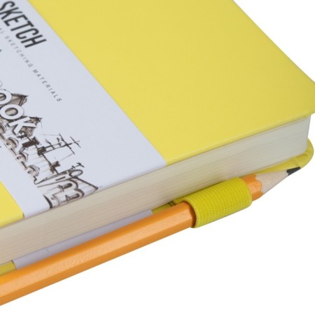 Sketchmarker sketchbook, 210 x 300 mm, 80 sheets, solid cover of artificial leather, lemon, block 140 g/m2-5