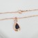 Set 3 objects: earrings, pendant, ring dimensionless “Edel” drop, dark blue color in gold, 45 cm