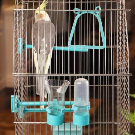 Birds of "Piggers" No. 101, chrome, equipped, 41x30x65 cm, turquoise-5