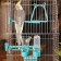 Birds of "Piggers" No. 101, chrome, equipped, 41x30x65 cm, turquoise
