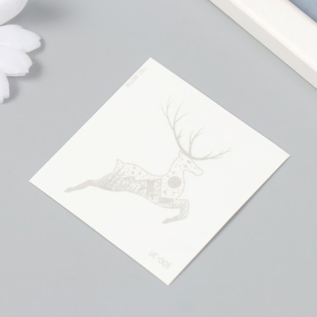 Tattoo on the body blue waterproof "mountain deer" 6x6 cm-1