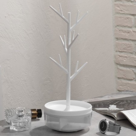 Universal "tree" stand with a place for storage, 14 × 5.5 × 35 cm, white color-4