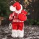 Santa Claus "In a sweater with deer and flashlight" 30 cm, white-red