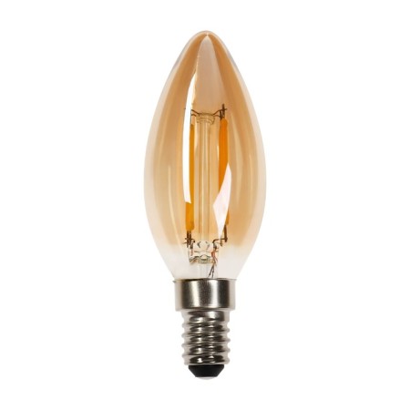 LED lamp, C37, 4 W, E14, 3000 K, 220 V, golden