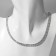 A necklace with rhinestones "ice" classic, white color in silver, 30 cm