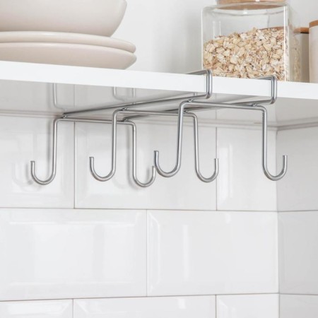 Holder for mugs suspended 6 items, 16 × 27 × 10 cm, color chrome mirror