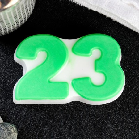Figure soap "23" Green on white, 95g-1
