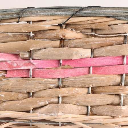 Kashpo wicker, rectangular, 23x15xh12cm, natural/pink-3
