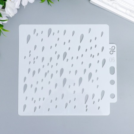 Plastic stencil "droplets" 13x14 cm