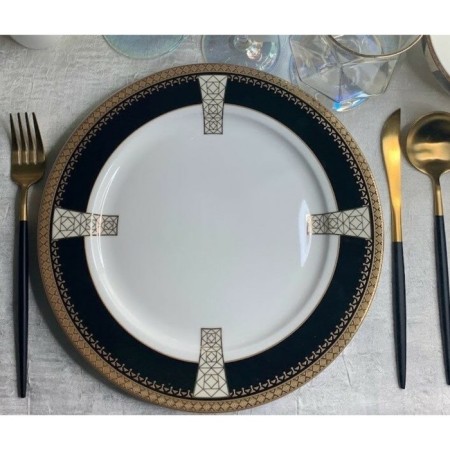 Set of plates Lenardi Black Baccara, D = 27 cm, 6 pcs