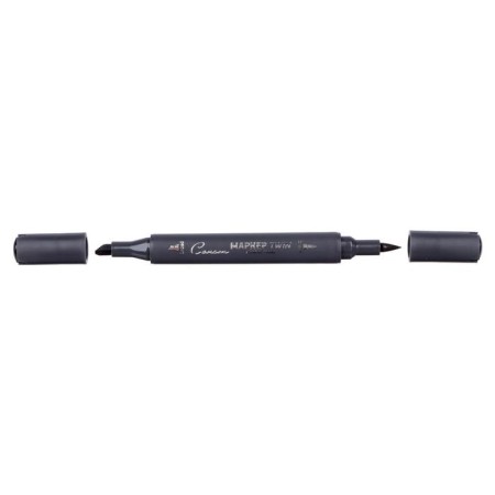 Artistic marker, ZHK "Snot" Twin Brush, bilateral: brush/mowed, alcohol base, black 211-S-1