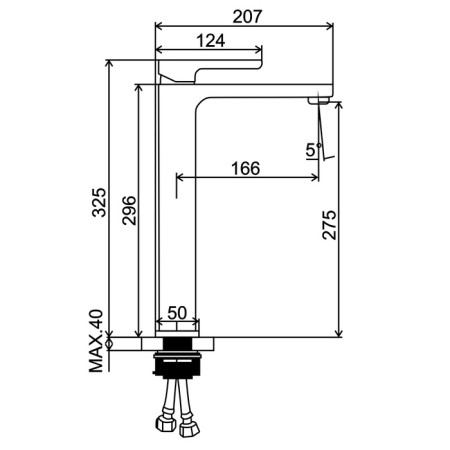 AFLORN AF19110ST shell mixer, pour height 27.5 cm, brass, glossy graphite-7