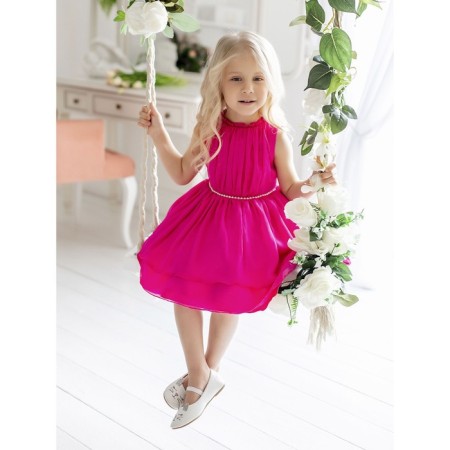 Bella dress, height 98 cm, bright pink color-2