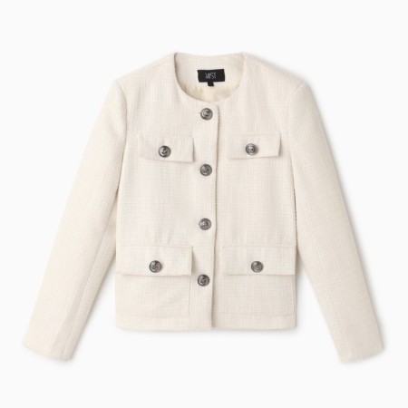 Women's tweed jacket mist r.48, milk-6