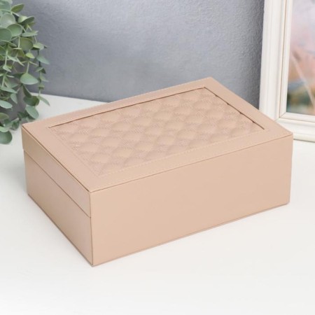 Casket to the leatherette to decorating the suitcase "Large cell" beige 9x25x17 cm-6