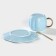 Tea couple ceramic "flower", 3 objects: a cup 240 ml, a saucer d = 16 cm, a spoon, the color of the blue