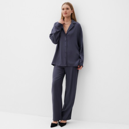 Women's costume (shirt, trousers) minku: casual collection color graphite, pr 52-4