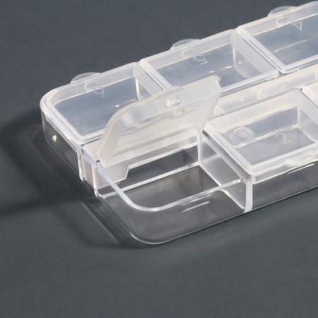 Organizer for decor, 6 cells, 5.3 × 7.5 × 1.3 cm, the color is transparent-5