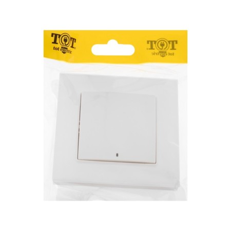 TOT GLOSSY GLASS, 10 A, 1 key, with backlight, hidden, glass, white-5