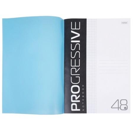 A4 notebook, 48 sheets, in a cage, progressive, plastic cover, block 65 g/m2, blue-3