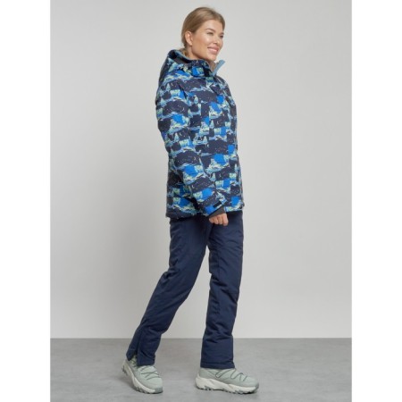 Ski costume female winter, size 48, dark blue color-1