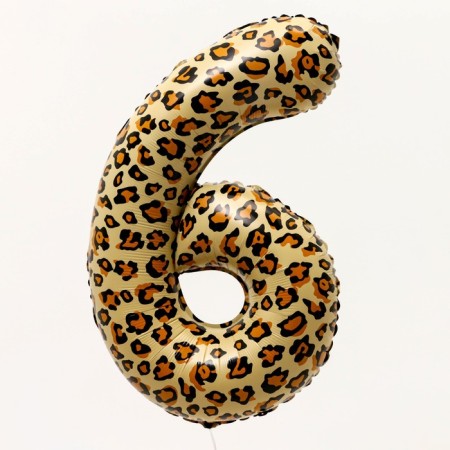 Foil ball 32 "Number 6", leopard color