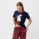 Homemade female set (T -shirt/pants), blue color, size 46