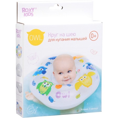 Inflatable circle on the neck for swimming babies OWL, "birds"-6