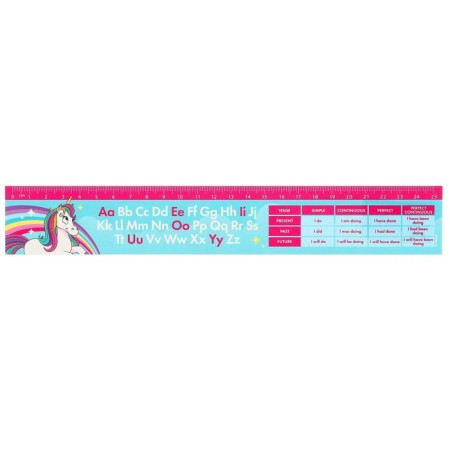 Line-stroke plastic 25 cm, "English alphabet" Minnie Mouse and unicorn, flexible-4