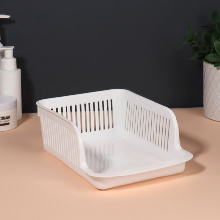 Organizer for storing cosmetic supplies "Prestige", 2 sections, 23 × 16.1 cm, white color-7