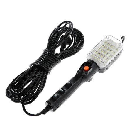 A portable LEAZon Lighting LED lamp with a circuit breaker, 12W, 25LED, 10 m, black